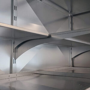 Szyny montażowe do półek w szafach garażowych