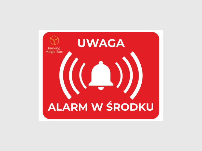naklejka box garażowy alarm